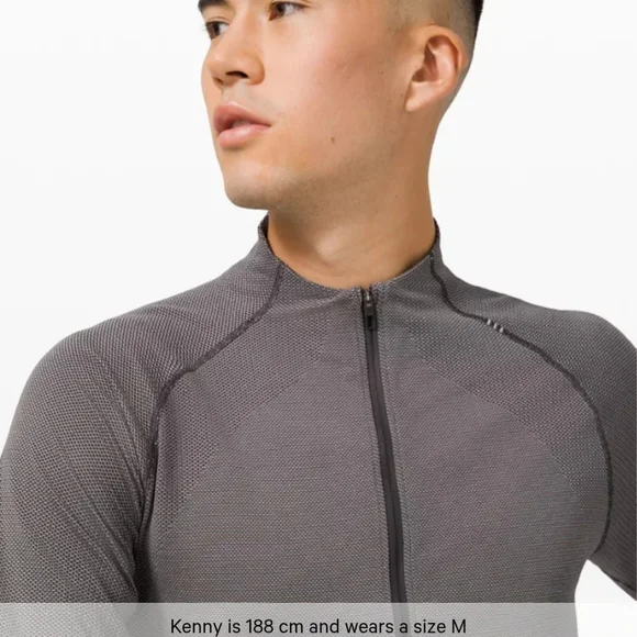 Lululemon Metal Vent Tech Half Zip Grey Light Weight Long Sleeve Top Large - Picture 15 of 15